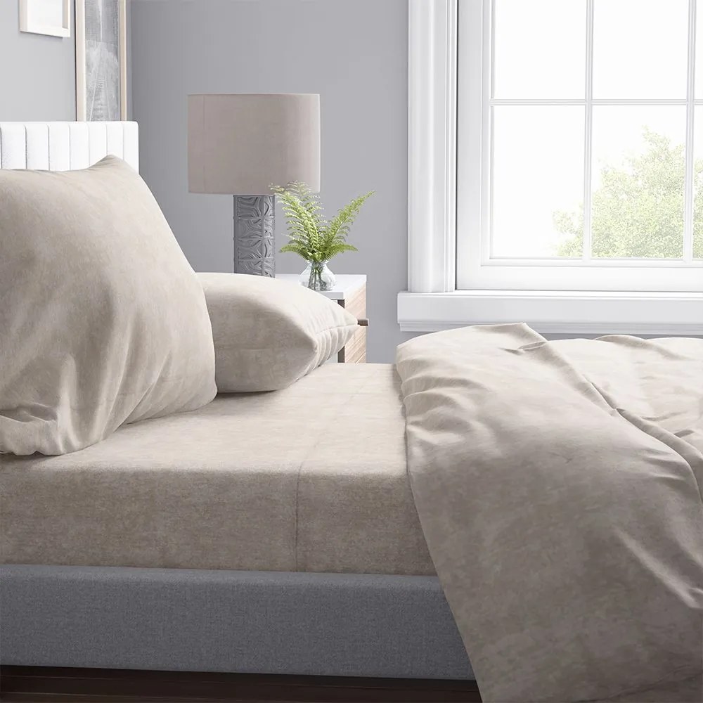 Σεντόνια Shadow 11 (Σετ 4τμχ) Beige DimCol Υπέρδιπλo 240x270cm Cotton-Polyester