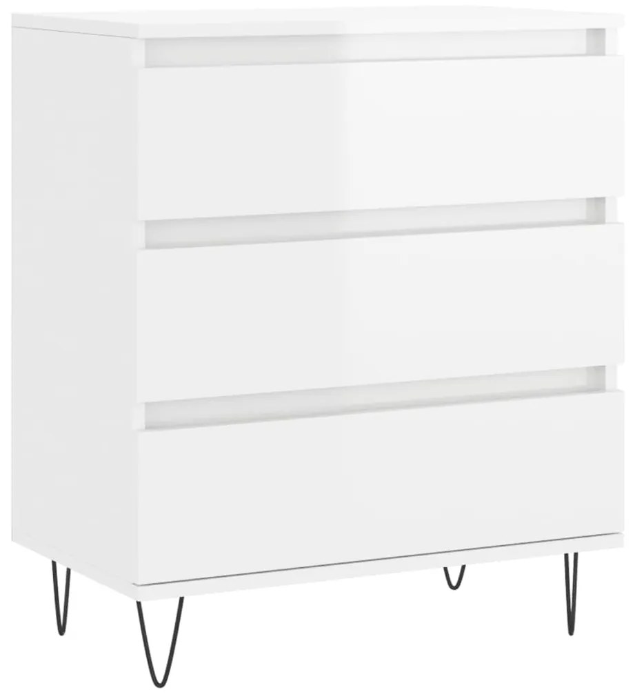 vidaXL Ντουλάπι Γυαλιστερό Λευκό 60x35x70 εκ. από Επεξεργασμένο Ξύλο