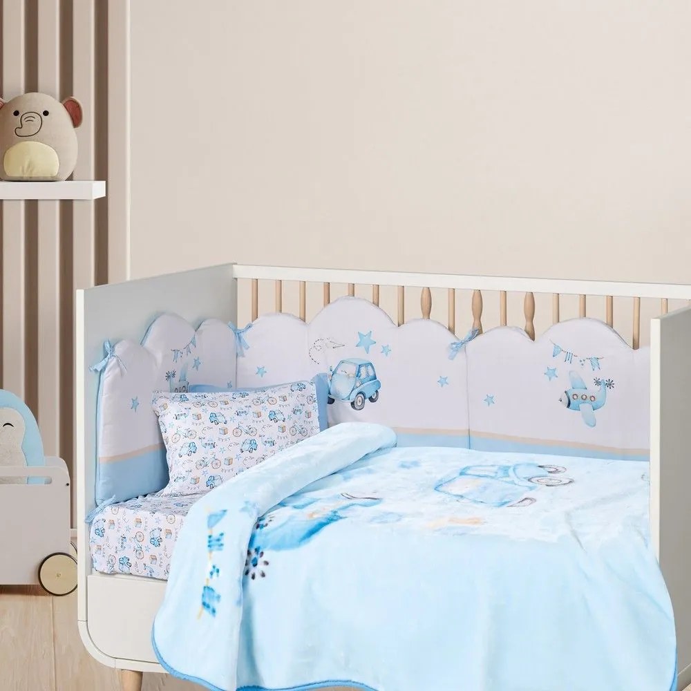 Κουβέρτα Βρεφική Relax 4918 Velour Blue Das Home Cradle 110x140cm Πολυέστερ