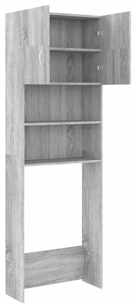 vidaXL Ντουλάπι Πλυντηρίου Γκρι Sonoma 64 x 25,5 x 190 εκ.