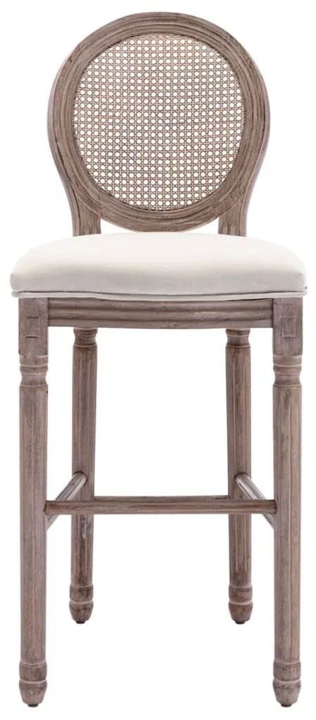 vidaXL Σκαμπό Μπαρ 2 τεμ. Λευκά από Λινό Ύφασμα