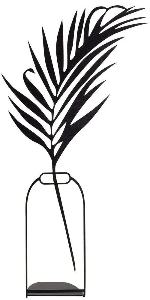 Διακοσμητικό Επιτραπέζιο Flowerpot 565TNL1163 20x37cm Black Aberto Design Metal