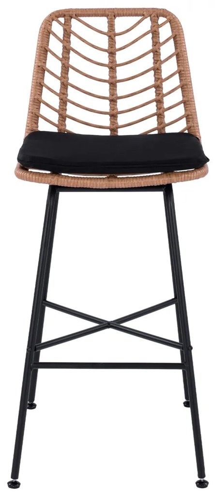Σκαμπό Μπαρ GAVIN C5706 Μεταλλικό με Μπέζ Wicker 47x59x111Υ εκ. 47x59x111 εκ.