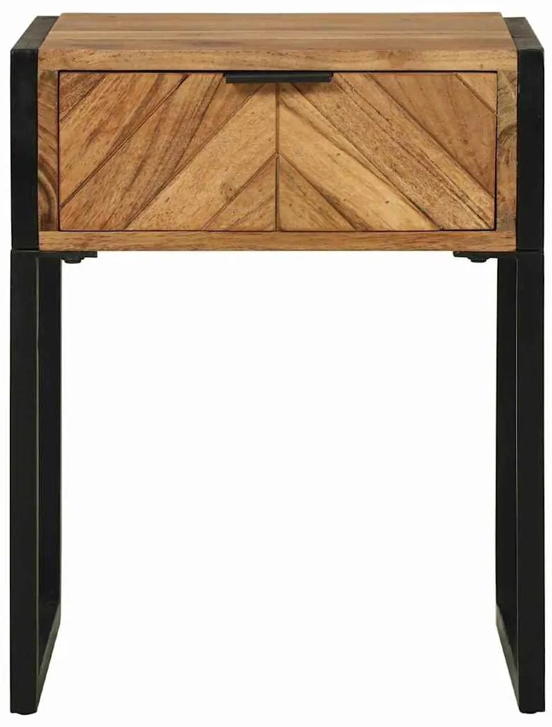 vidaXL Κομοδίνο με συρτάρι Καφέ 40 x 35 x 50 εκ. Μασίφ ξύλο ακακίας