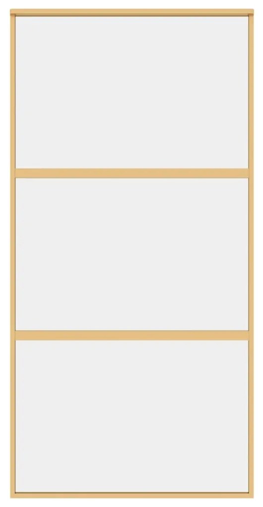 vidaXL Συρόμενη Πόρτα Χρυσή 102,5x205 εκ. από Γυαλί ESG και Αλουμίνιο