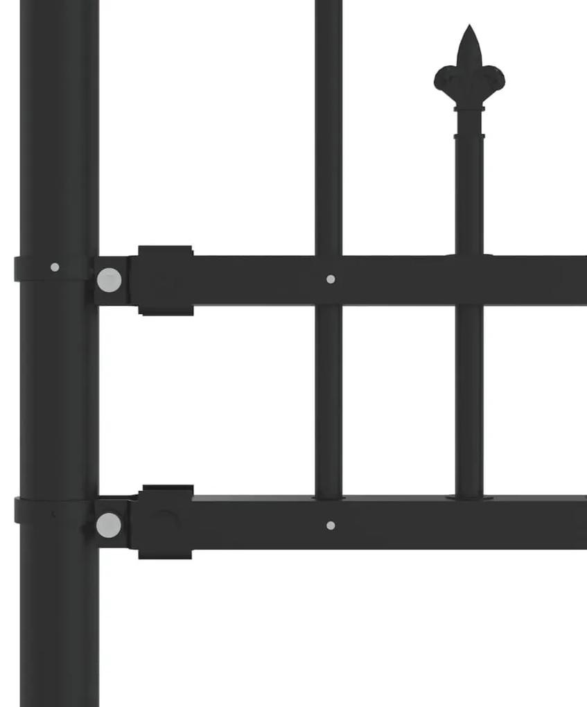 Φράχτης με Ακίδες Μαύρος 165 εκ. Ατσάλι Ηλεκτροστ. Βαφή Πούδρας - Μαύρο