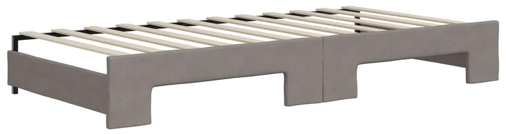 vidaXL Καναπές Κρεβάτι Συρόμενος Taupe 90x200 εκ. Ύφασμα &amp; Συρτάρια
