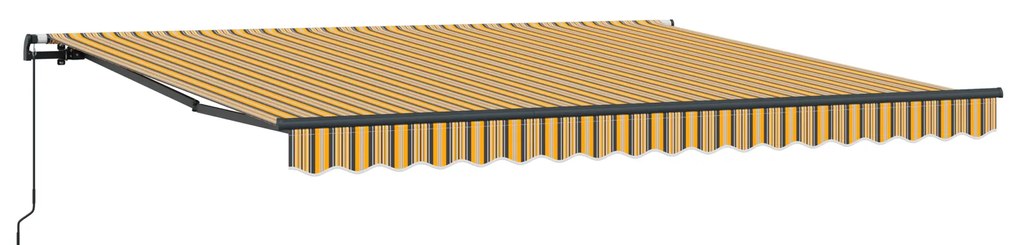 vidaXL Χειροκίνητη Ανασυρόμενη Τέντα Ριγέ 400x350 εκ.