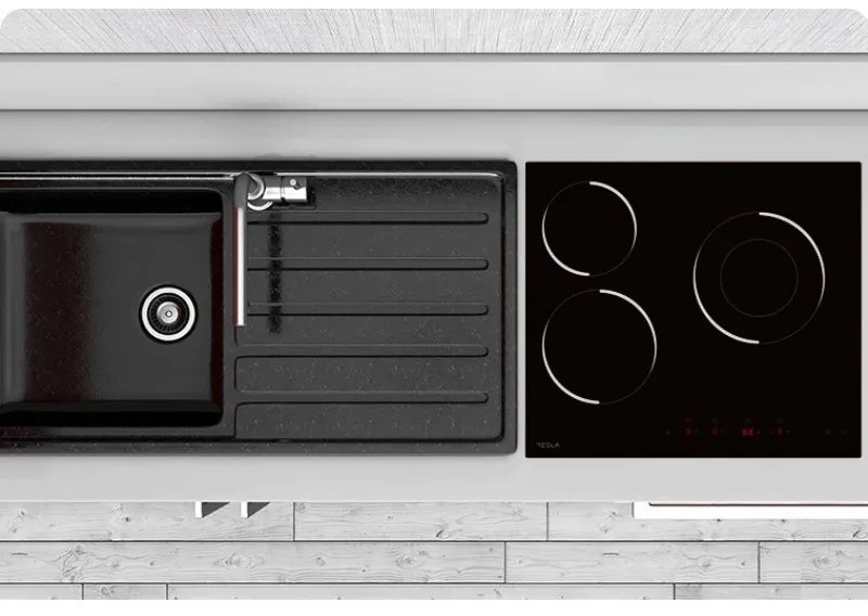 Tesla HV6300MB Γυάλινη Κεραμική Εστία, 5700W, 9 στάδια, Χρονοδιακόπτης, Ένδειξη καυτής επιφάνειας, Προστασία παιδιών, Μαύρο