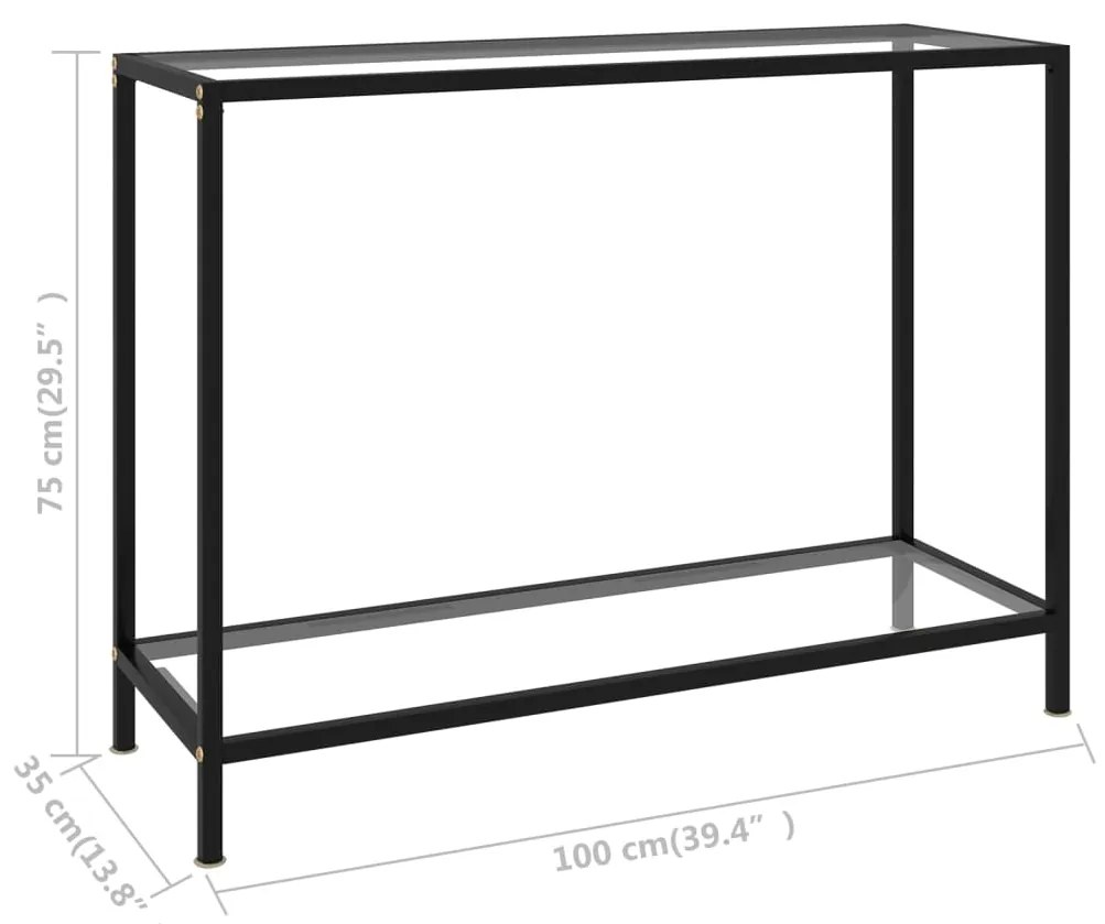 vidaXL Τραπέζι Κονσόλα Διαφανές 100 x 35 x 75 εκ. από Ψημένο Γυαλί