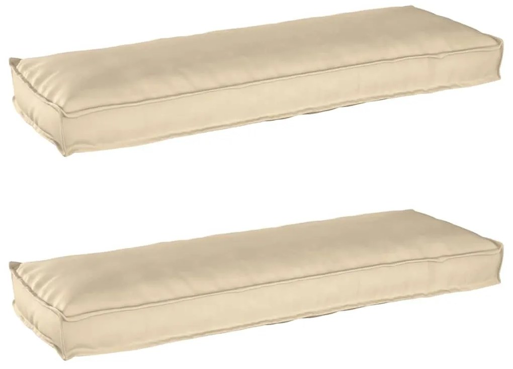vidaXL Σετ Μαξιλαριών Πάγου 2 pcs Μπεζ 120 x 40 x 8 εκ Ύφασμα Οξφόρδης