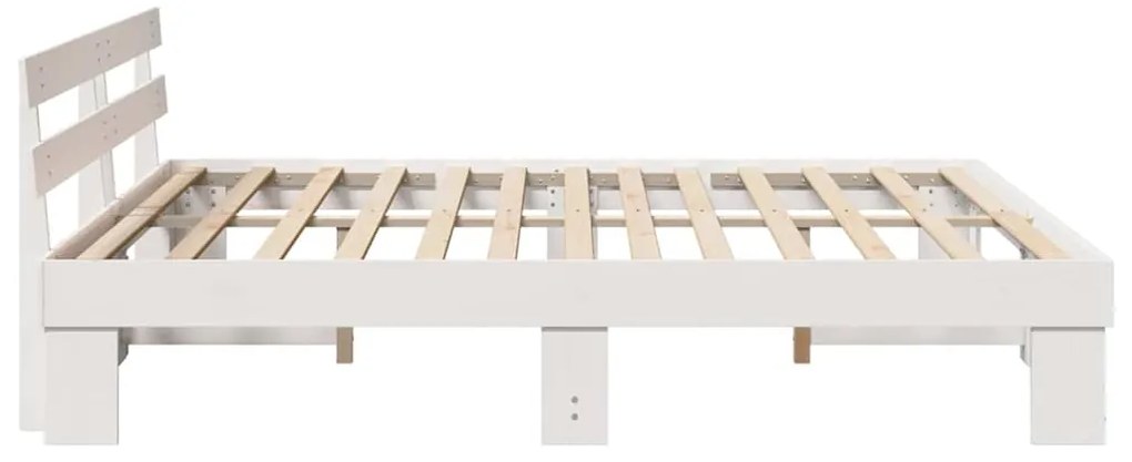 vidaXL Σκελετός Κρεβατιού με κεφαλάρι Λευκό 180 x 200 cm