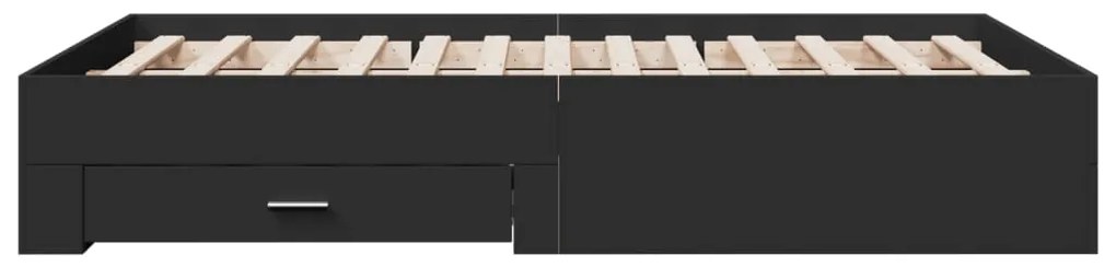 vidaXL Πλαίσιο Κρεβατιού με Συρτάρια Μαύρο 120x200 εκ Επεξεργ. Ξύλο