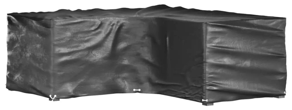 Καλύμματα Επίπλων Σχήμα Γ με 12 Κρίκους 2 τεμ. 185x185x70 εκ. - Μαύρο