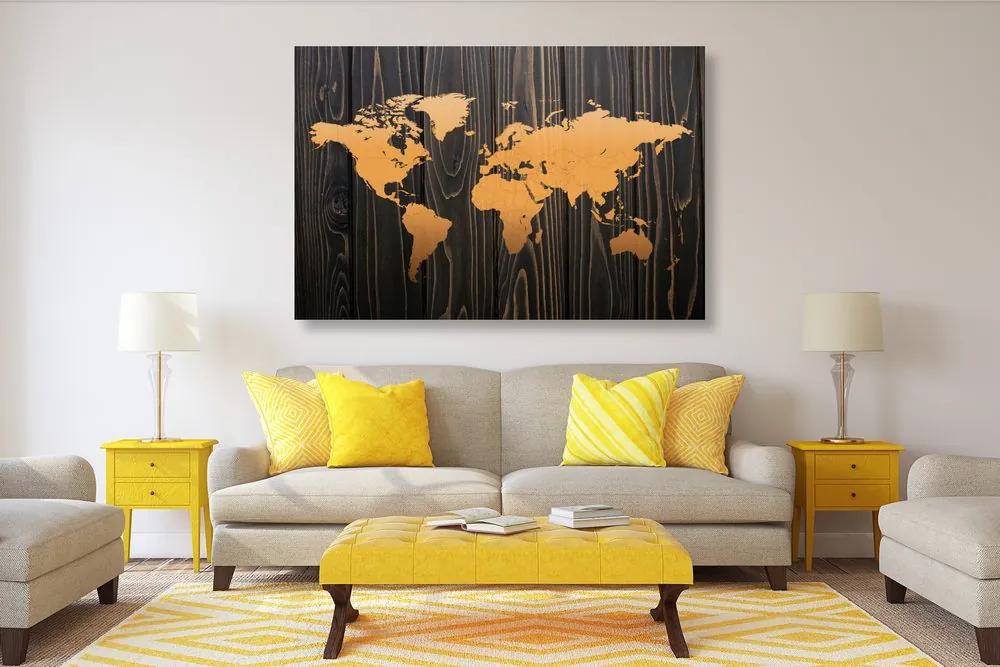 Εικόνα σε πορτοκαλί χάρτη φελλού σε ξύλο - 120x80  arrow
