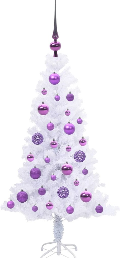 vidaXL Τεχνητό Χριστουγεννιάτικο Δέντρο Λευκό 120 cm PVC και Χάλυβας