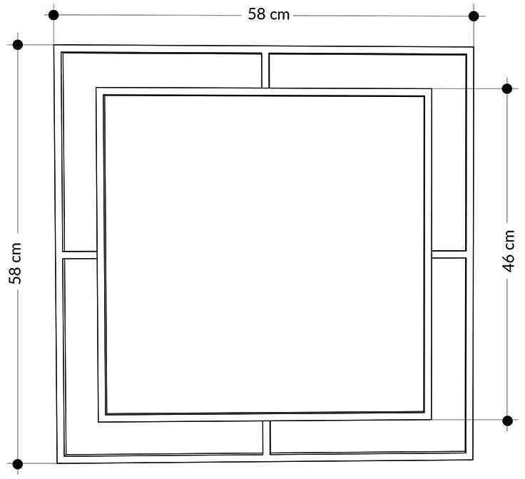 Καθρέφτης τοίχου Callista Megapap χρώμα χρυσό 58,6x2x58,6εκ.