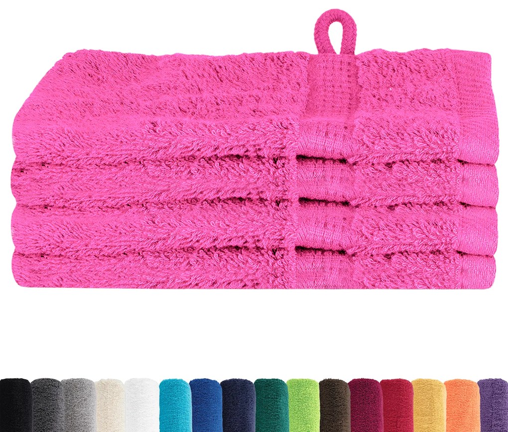 vidaXL Πετσέτες 4 pcs Ροζ 15 x 21 cm Βαμβάκι