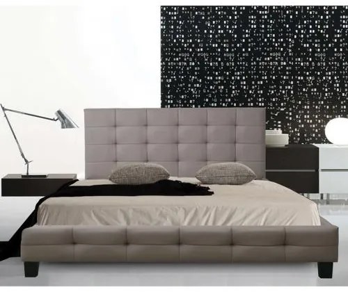FIDEL κρεβάτι διπλό Ξύλο/PU Cappuccino 168x215x107 (Στρώμα 160x200)cm Ε8053,3