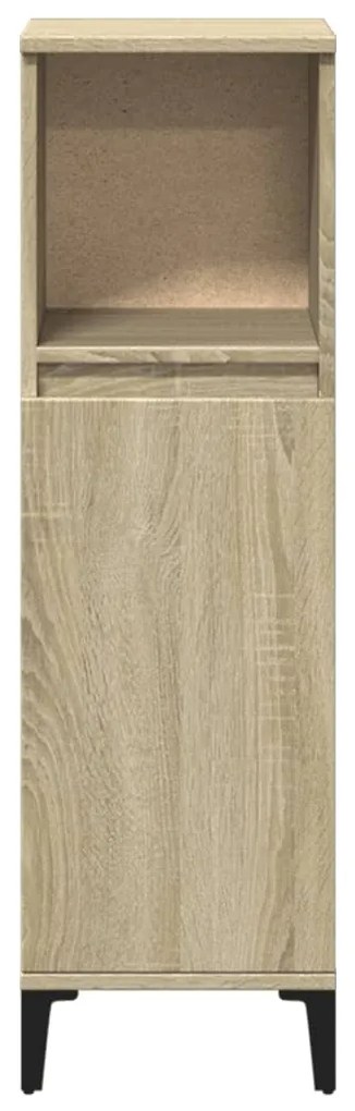 Ντουλάπι Μπάνιου Sonoma Δρυς 30x30x100 εκ. Επεξεργασμένο Ξύλο - Καφέ