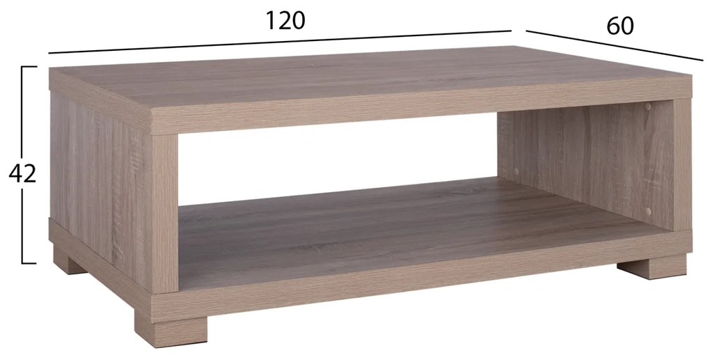 Τραπέζι Σαλονιού Salem Sonama Oak 120Χ60Χ42Y Εκ.