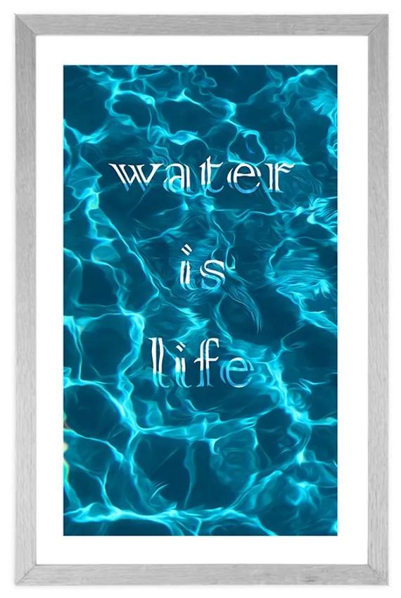Αφίσα με παρπαστού και αφιέρωση- Το νερό είναι ζωή - 20x30 black