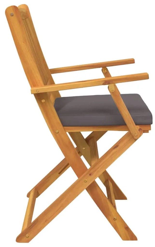 vidaXL Πτυσσόμενη Καρέκλα με μαξιλάρι 8 pcs Γκρι 49 x 57.5 x 92εκ