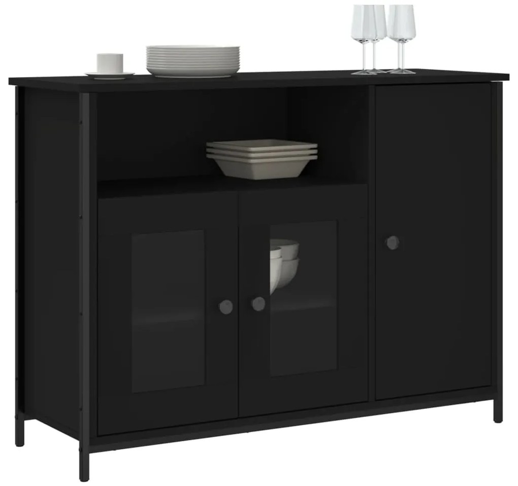 vidaXL Μπουφές Μαύρος 100 x 35 x 75 εκ. από Επεξεργασμένο Ξύλο