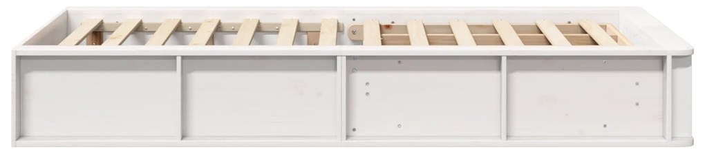 vidaXL Σκελετός Κρεβατιού με αποθήκευση Λευκό 100 x 200 cm Μασίφ ξύλο