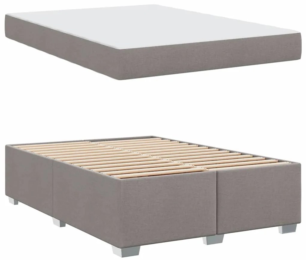 vidaXL Σκελετός Κρεβατιού με στρώμα Taupe 160 x 200 cm ύφασμα