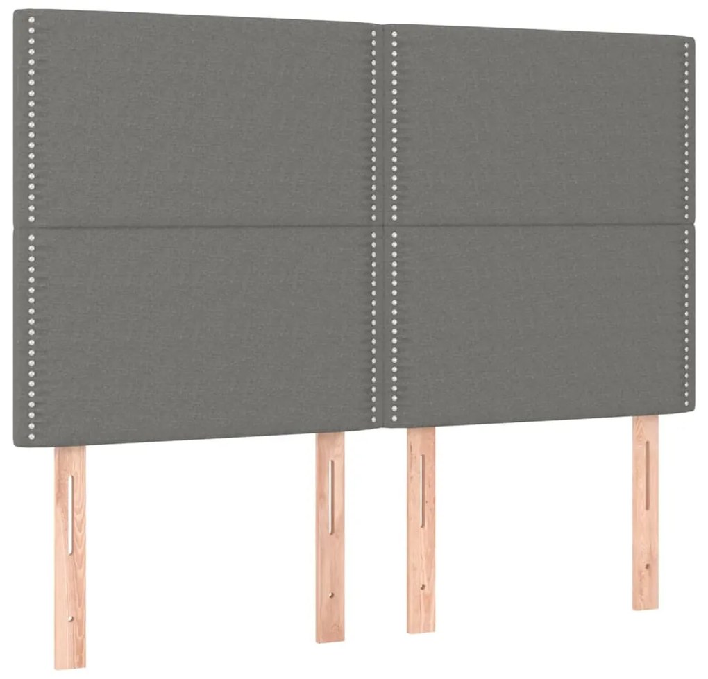 Κεφαλάρι Κρεβατιού LED Σκούρο Γκρι 144x5x118/128εκ. Υφασμάτινο 3122283