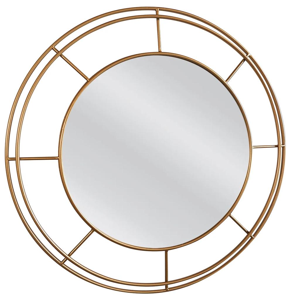 Καθρέπτης Τοίχου AGHAN Χρυσό Μέταλλο/Γυαλί 80x3x80cm