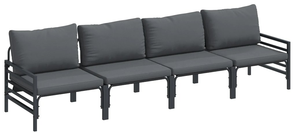 vidaXL Σετ Καναπέ Κήπου 4 pcs Ανθρακί Ατσάλι
