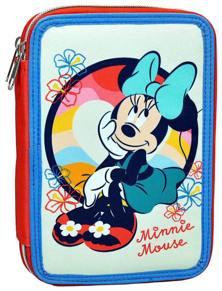 Κασετίνα Διπλή Γεμάτη (18x15x4) Gim Minnie Boho Surf