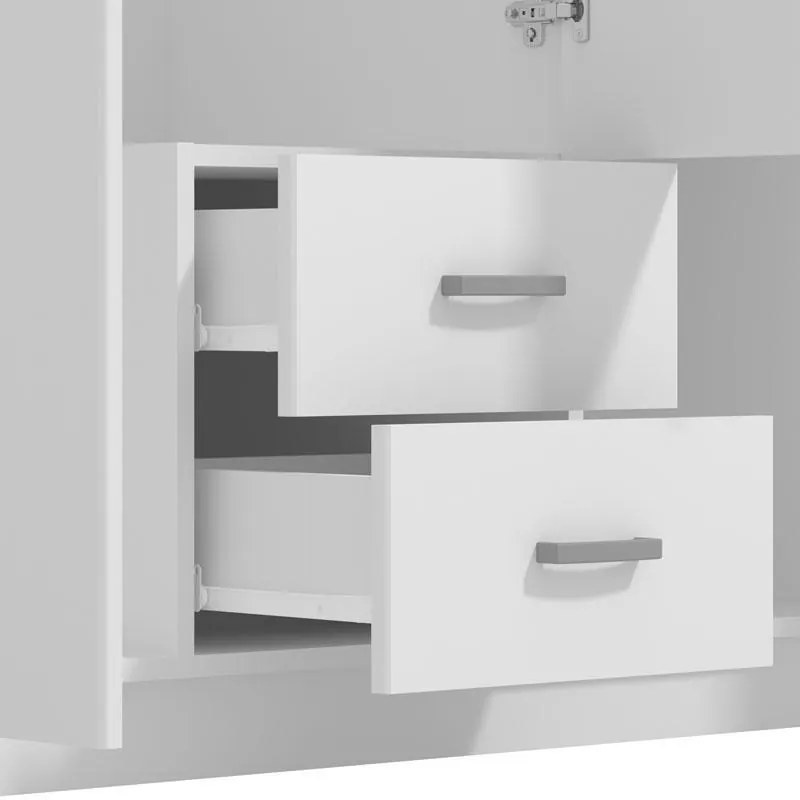 Ντουλάπα Hana 3K2FO Λευκό 120x52x205 εκ. 120x52x205 εκ.