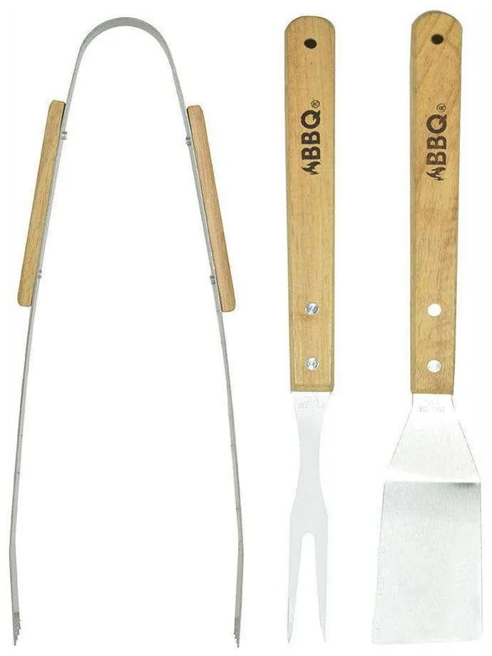 Εργαλεία Barbeque (Σετ 3Τμχ) 05-9496 Natural-Silver Estia Stainless Steel