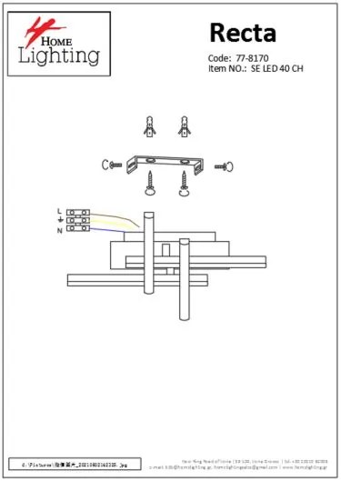 SE LED 40 RECTA CEILING CHROME Ε3