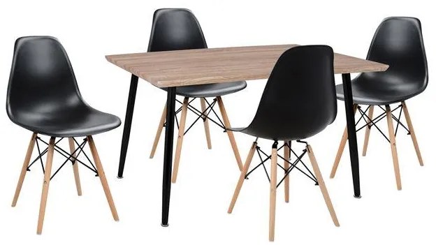 Σετ τραπεζαρίας HM10349.01 5 τεμ με 4 Καρέκλες Twist και Τραπέζι 120x70x76,5 εκ.