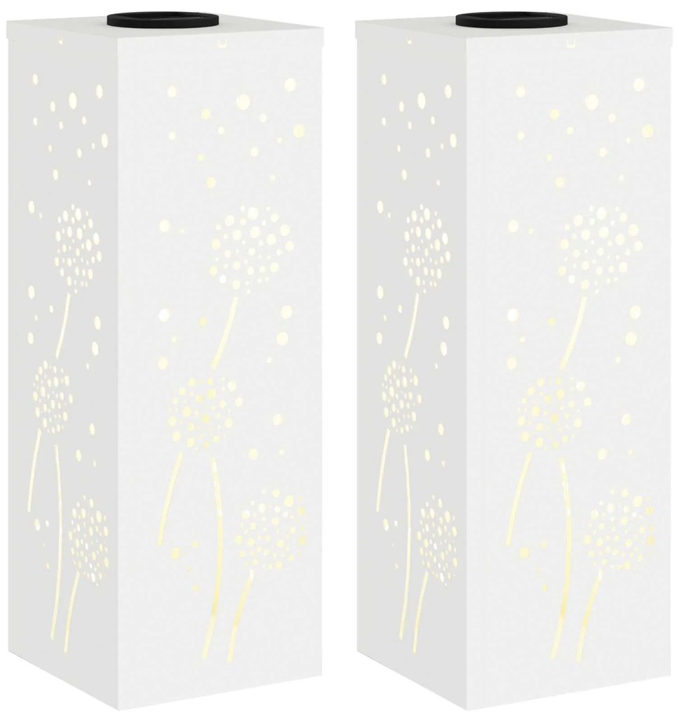 vidaXL Ηλιακό LED Φως Δρόμου 2 pcs Λευκό Κρύο Ρολαρισμένο Χάλυβα