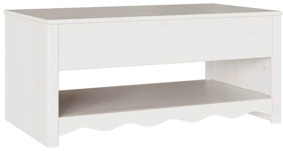 vidaXL Τραπεζάκι σαλονιού Λευκό 99 x 55 x 45 εκ. Μασίφ ξύλο πεύκου