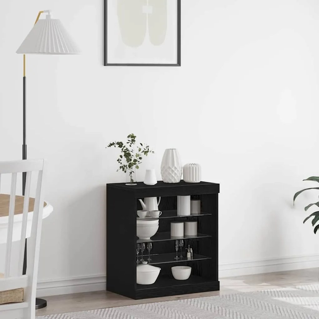 vidaXL Πλαϊνό γραφείο Μαύρη Οξυά 60.5 x 37 x 67 εκ Επεξεργασμένο ξύλο