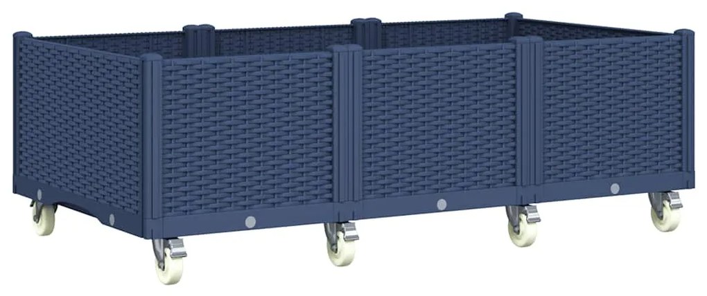 vidaXL Ζαρντινιέρα Κήπου με Πόδια Μπλε Γκρι 150x80x54 εκ. Πολυπροπυλένιο