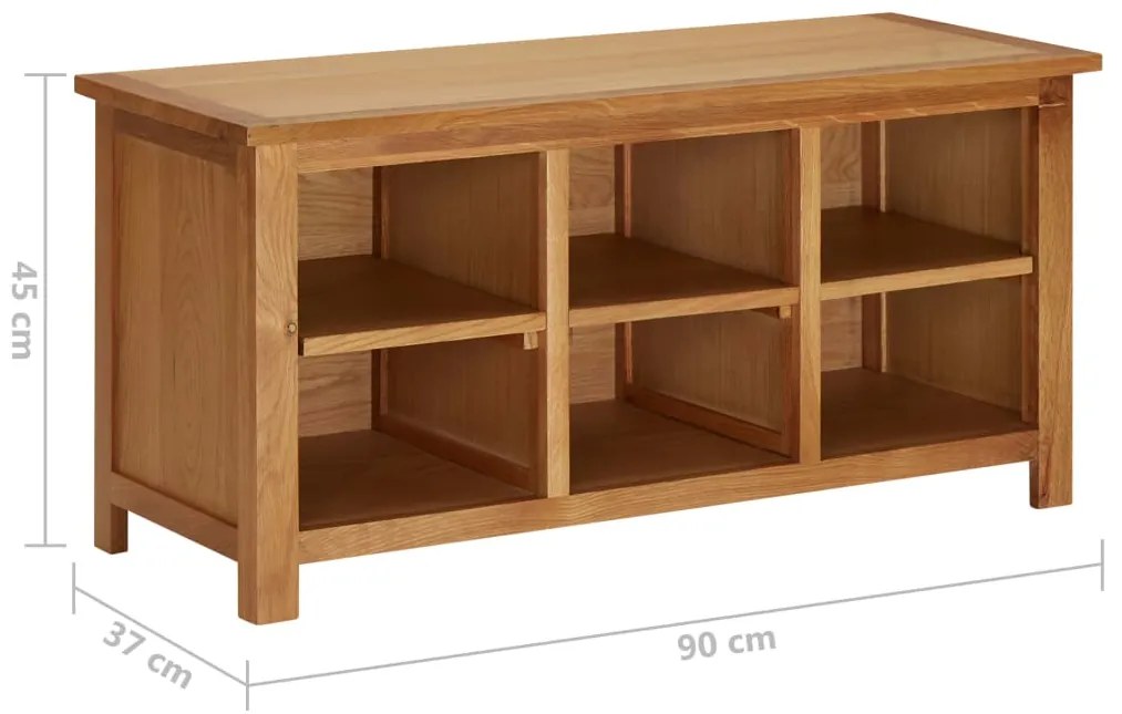 vidaXL Παπουτσοθήκη 90 x 37 x 45 εκ. από Μασίφ Ξύλο Δρυός