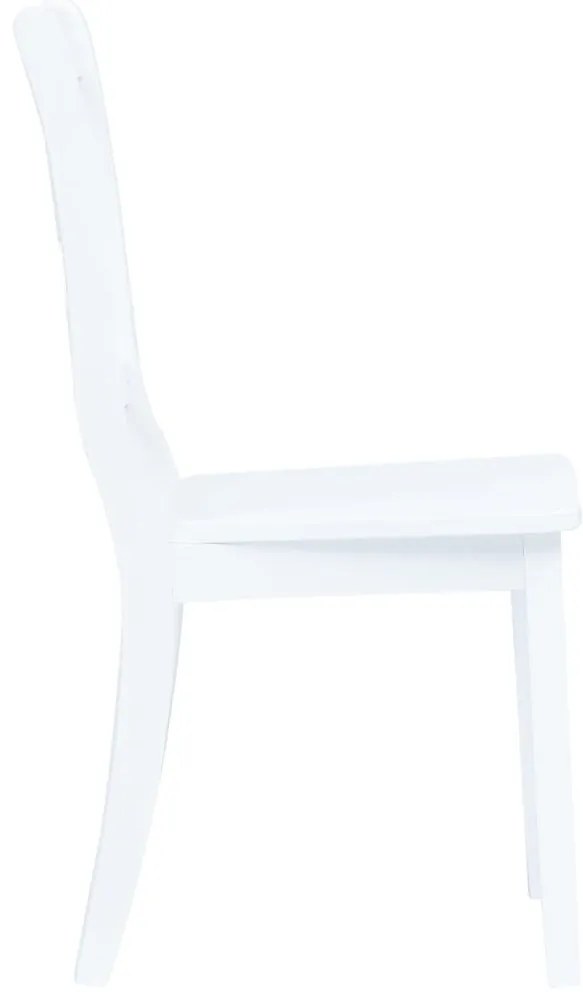 vidaXL Καρέκλες Τραπεζαρίας 6 τεμ. Λευκές Μασίφ Ξύλο Καουτσουκόδεντρου