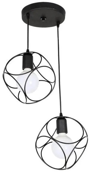 Arlight Φωτιστικό Κρεμαστό Κύκλος 2xE27 PDT 1247-2 BK Μαύρο 0103483