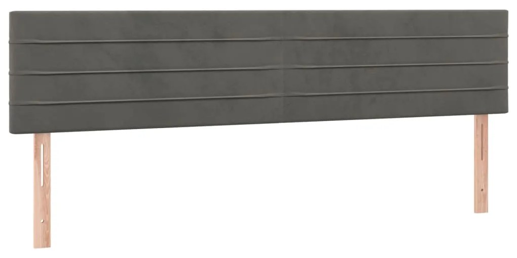Κεφαλάρι Κρεβατιού LED Σκούρο Γκρι 160x5x78/88 εκ. Βελούδινο 3121807