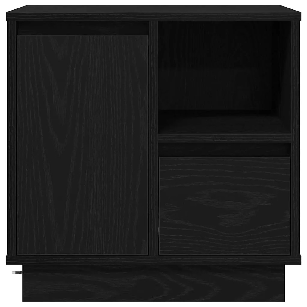 vidaXL Κομοδίνο με συρτάρι Μαύρο 50 x 34.5 x 50 εκ. Επεξεργασμένο ξύλο
