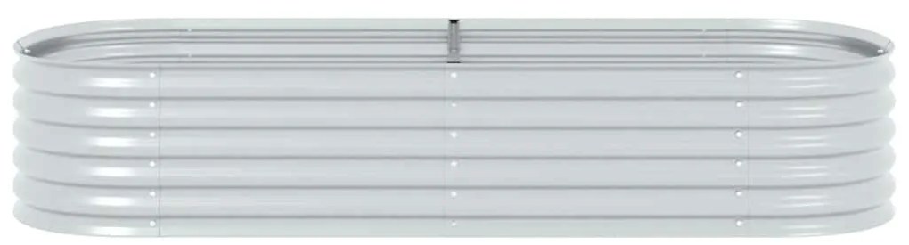 vidaXL Ζαρντινιέρα Υπερυψωμένη Ασημί 240x80x44 εκ. Γαλβανισμ. Χάλυβας