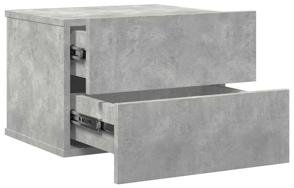 vidaXL Κομοδίνα 2 τεμ. Γκρι Σκυροδέματος 40x30x30 εκ. από Επεξ. Ξύλο