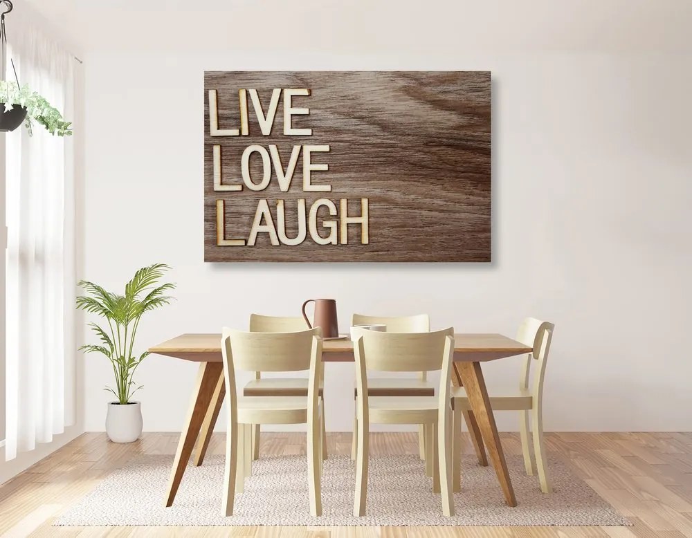 Εικόνα με λέξεις - Live Love Laugh - 90x60